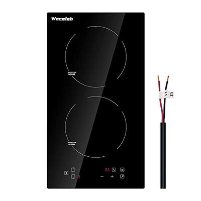 GREECHO Induction Cooktop with Electric Griddle, 2 Burner Portable Electric  Cooktop, 5 Gear Heating and Independent Control Electric Cooktop, 1400W