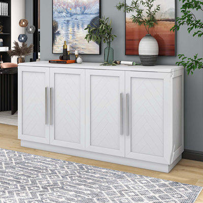 Pacific Stackable Cabinet with Sliding Doors Off White - Buylateral