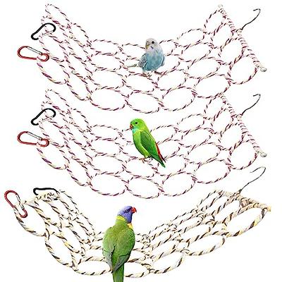 Bird Rope Climbing Net Parrot Swing Hanging Toy for Parakeet Cockatiel  Cockatoo Conure African Grey Macaw (Random Color)