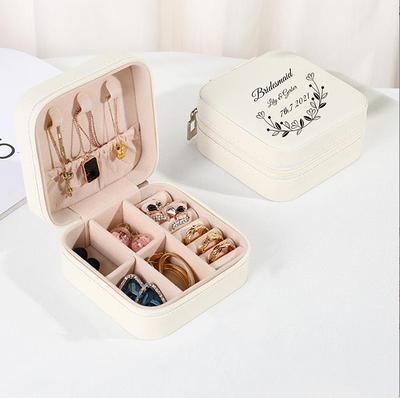 Parima Teen Girls Gifts Trendy Stuff for Girls, Initial Jewelry Box Personalized Blue Travel Jewelry Organizer Box Travel Must Haves Jewelry Box for