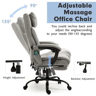 Costway Adjustable Mesh Office Task Chair Heating Lumbar Support Headrest  Grey