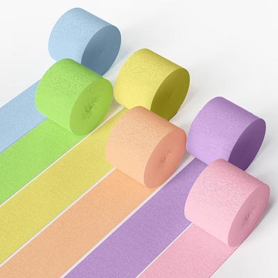 Crepe Paper Streamers 4 Rolls 72ft in 4 Colors for Party Decorations -  Light Brown, Purple, Teal, Pastel Pink - Yahoo Shopping