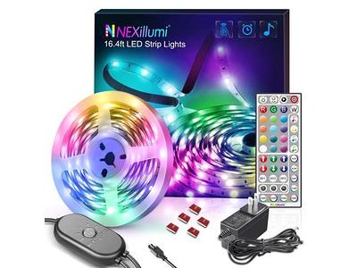 Nexillumi 100 ft LED Lights for Bedroom with Remote Color Changing LED  Strip Lights