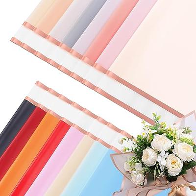 Unique Bargains Flower Wrapping Paper 30ft Floral Bouquet Waterproof  Packaging Cotton for Wedding Party White