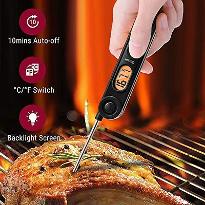 ThermoPro Digital Instant Read Meat Thermometer for Grilling Waterproof  Kitchen Food LCD Thermometer with Calibration & Backlight Smoker Oil Fry  Candy