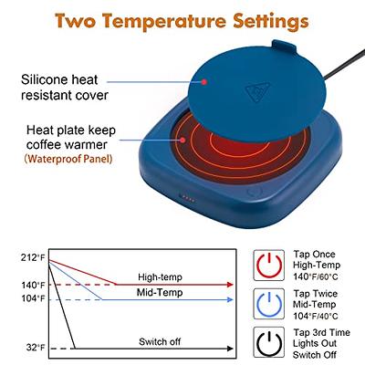 ARISKEY Coffee Warmer for Desk,Smart Mug Warmer Plate Auto Shut Off Coffee  Cup Warmer with 5 Temp Settings, Electric Beverage Warmer Candle Wax Warmer