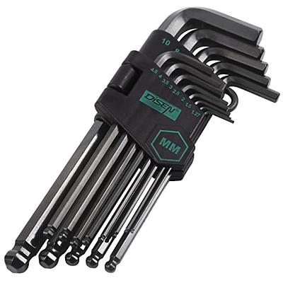 9 Piece Zeon Metric Hex Key Wrench Set for Damaged Fasteners