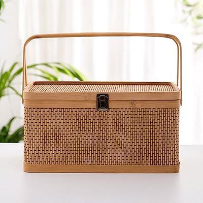 New Design Rattan Square Fruit Portable Storage Organizer