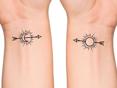 Perfectly Balanced Sun and Moon Matching Tattoos  Tattoo Glee