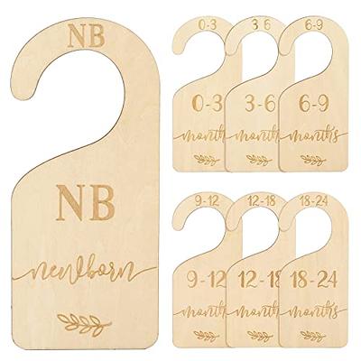 CORALMEE Wooden Baby Closet Dividers 8Pcs Mauve Tones Closet