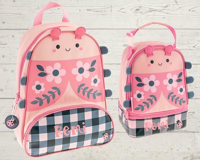 Children's All Over Print Backpack and Lunchbox Set Stephen Joseph with  Embroidery Personalization