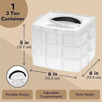 Juvale 3 Tier Stackable Storage Containers with Adjustable Compartments for  Beads, Sewing Accessories, Arts and Crafts Supplies (6 x 6 x 5 In) - Yahoo  Shopping