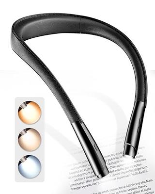 Vekkia Rechargeable LED Neck Reading Light, Book Lights for Reading in Bed, 3 Brightness Levels, Flexible Soft Silicone Arms Comfortable Wear, Long