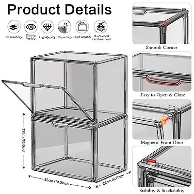 Set of 4 Stackable Storage Bins Open Front, Storage Containers for