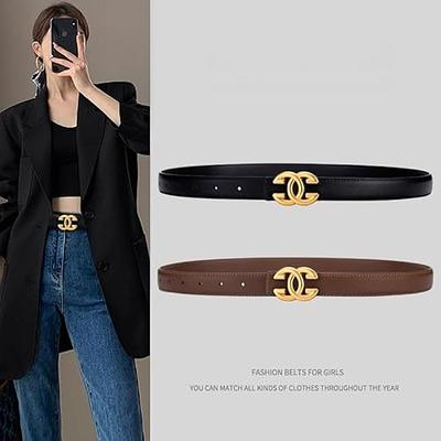 FRO4S Women's Fashion Double G Buckle Leather Belt