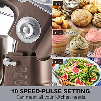 Stand Mixer, COKLAI Electric Mixer, Tilt-Head Dough Mixer with 7.3-Quart  Stainless Steel Bowl, Dough Hook, Flat Beater, Wire Whisk and Splash Guard