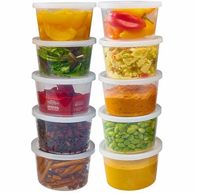 Freezer Soup Food Storage Containers with Screw on Lids [32 oz - 10 Pack] Reusable Plastic Food Freezer Safe Container, Leak Proof, Airtight