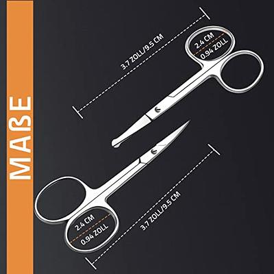 HITOPTY Small Precision Scissors, 3.5inch Stainless Steel Multi-Purpose  Vintage Beauty Grooming Kit for Facial Hair, Eyebrow, Eyelash, Beard,  Moustache with PU Sheath