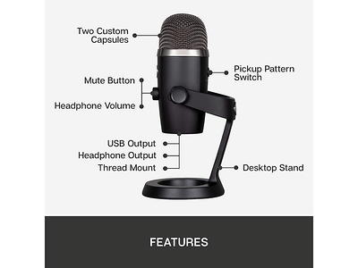 Blue Yeti Nano Professional Condenser USB Streaming Microphone - Blackout 