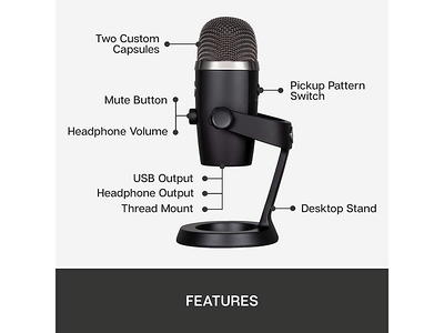 Blue Yeti USB Recording & Streaming Microphone - Blackout Edition 