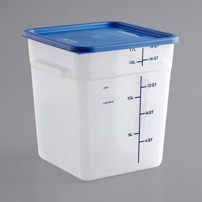 Vigor 12, 18, and 22 Qt. Blue Round Polypropylene Food Storage Container Lid