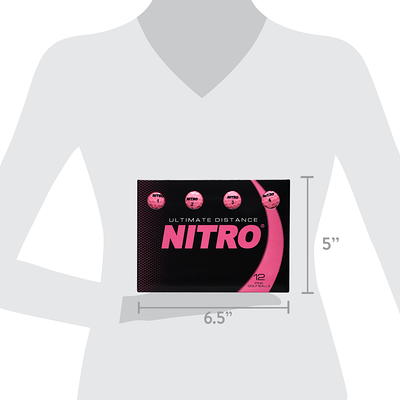 Nitro Golf Ultimate Distance Golf Balls, Pink, 12 Pack