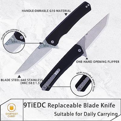 9TiEDC Replaceable Blade Folding Knife with Pocket Clip,EDC Pocket Utility  Knife for Work,Construction and Home Improvement,Sharp Camping outdoor  Activities Knife,4pcs Replaceable Blades. - Yahoo Shopping