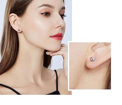 925 Sterling Silver Stud Earrings for Women Men