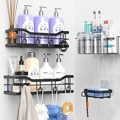 HUITEM Shower Caddy 4 Pack, Adhesive Shower Organizer Shelf with