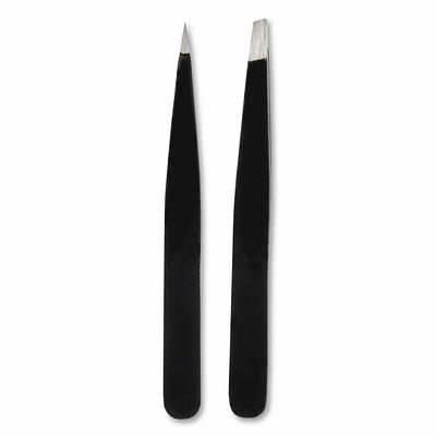 (2 Pack) Equate Beauty Mini Slant & Point Tip Tweezer Set, 2 Pcs