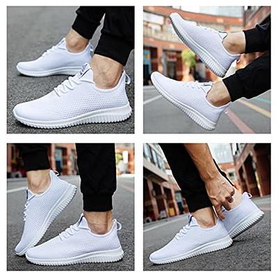  Women's Running Shoes Ladies Slip on Tennis Walking Sneakers  Lightweight Breathable Comfort Work Gym Trainers Stylish Shoes All Black