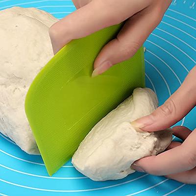 2PCS Flexible plastic Dough Scraper, Food Safe Bench Scraper with