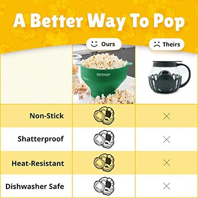 The Original POPCO Microwave Popcorn Popper, Silicone Popcorn Maker,  Collapsible Bowl BPA Free & Dishwasher Safe (Light Blue)