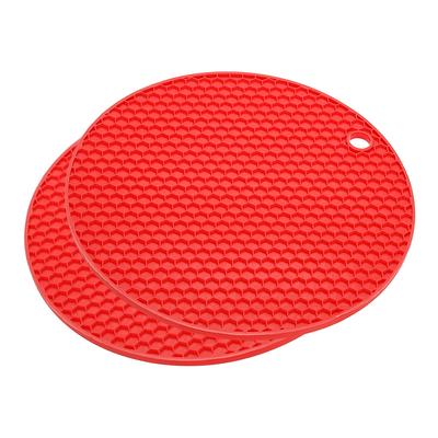 Silicone Trivet Mats 2pcs, Round Hot Pan Pads Honeycomb Drying Mat - Red -  Yahoo Shopping