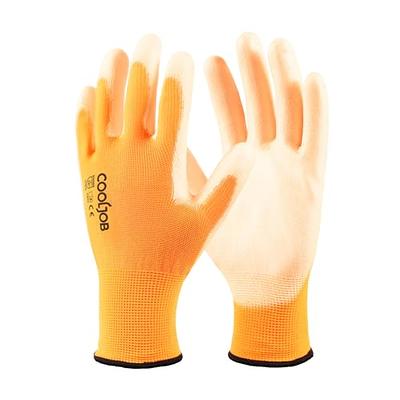 COOLJOB 13 Gauge Safety Work Gloves PU Coated 12 Pairs, Ultra-Lite Polyurethane Working Gloves with Grip for Men Women, Seamless Knit for Warehouse