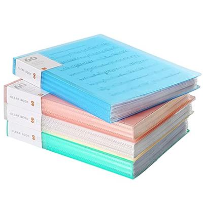 4 Pack Binder with Plastic Sleeves, 60 Pockets Displays 120 Pages