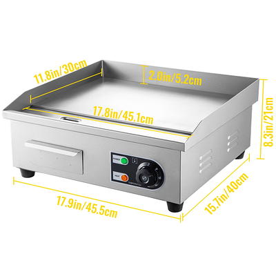 Commercial Electric Griddle Flat Top Grill BBQ Hot Plate Grill Countertop  1600W