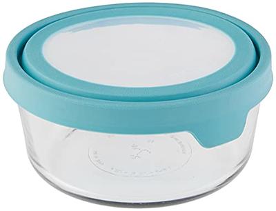 Anchor Hocking Glass TrueSeal Round Food Storage Containers with Blue Lids