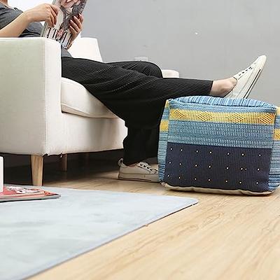 Pouf Cover (No Filler) Soft Decorative Footrest, Casual Footstool, Storage  Solution for Bedroom Living Room 