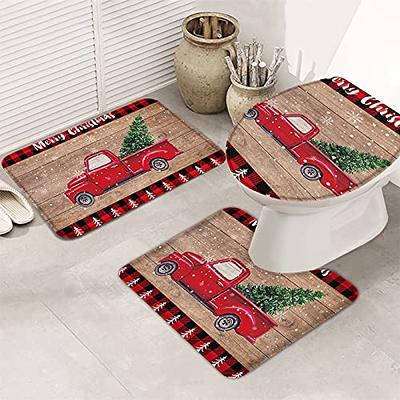 Elegant Homes 3 Piece Bathroom Rug Set Bath Rug, Contour Mat, Lid Cover  Non-Slip