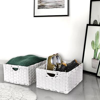 Seville Classics Premium Handwoven Portable Laundry Bin Basket with  Carrying Handles, Household Storage for Clothes, Linens, Sheets, Toys,  Water