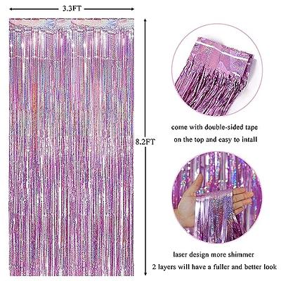 Pink Backdrop Glitter Curtains, Pink Birthday Party Decorations