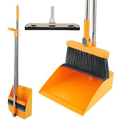 OLLSDIRE Broom and Dustpan Set for Home 2023 Indoor Broom with Dustpan  Combo Set Upright Dust Pans with Long Handle Angle Broom for Kids Garden  Pet