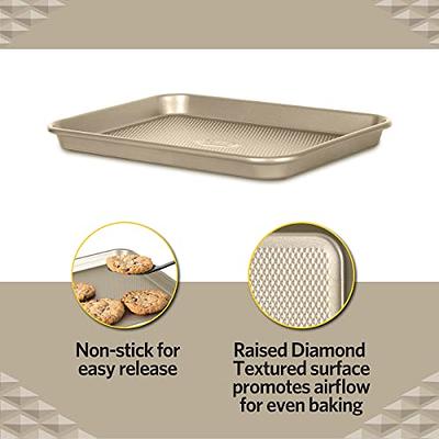 Nordic Ware 3-Piece Nonstick Baking Sheet Pan Set, Gold - Textured Surface  
