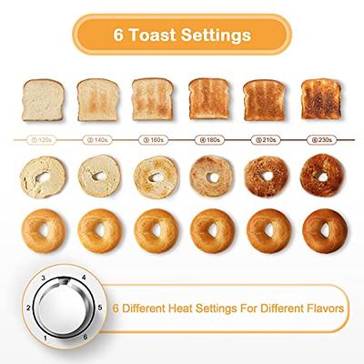 Mecity 4 Slice Toaster, Long Slot Toaster With Countdown Timer, Warming  Rack, removable Crumb Tray, 6 Browning Settings, Extra Wide Long Slots