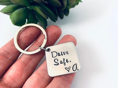 Drive Safe Keychain Lettering Boyfriend Husband Key Chain — GeckoCustom