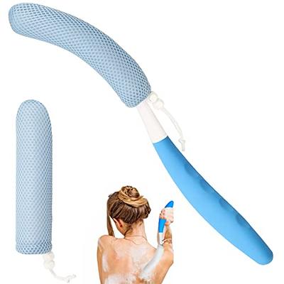 Unique Bargains Curved Handle Soft Bristle Bath Massage Scrub Back