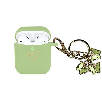 AIIEKZ Compatible with AirPods Case Cover, Soft Silicone Case with Gold  Heart Pattern for AirPods 2&1 Generation Case with Cute Butterfly Keychain  for Girls Women (Matcha Green) - Yahoo Shopping