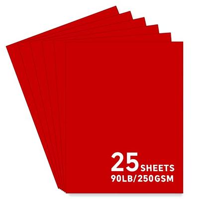50 Pieces 8.5 x 11 Red Cardstock, Heavyweight Cardstock Sheets Blank  Invitation Paper Greeting Cards Printable, 74lb Cover 200 GSM