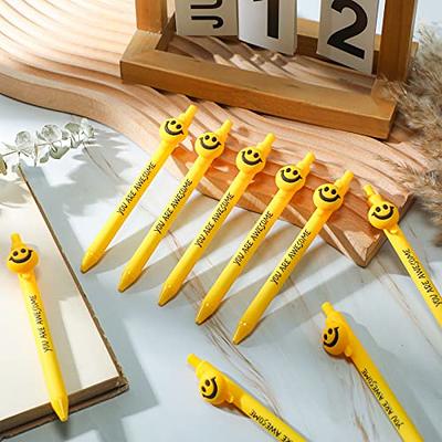 Fuutreo 50 Pcs Employee Appreciation Gifts Inspirational Pens Motivational  Quotes Ballpoint Pens Smile Face Funny Pen Inspirational Leaving